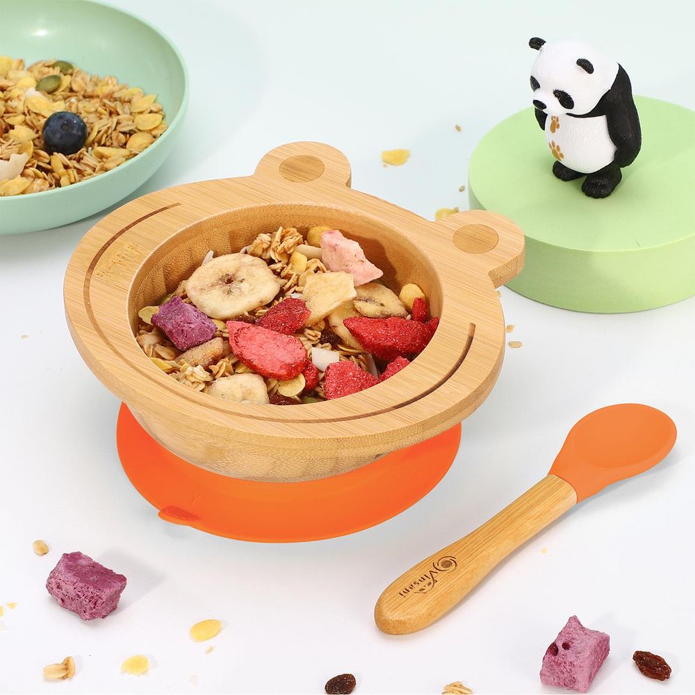 VINSANI FROG BAMBOO BOWL & SPOON SET