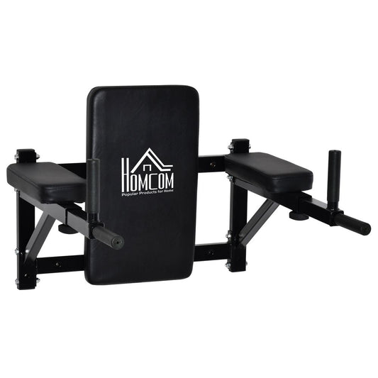 Gym Rack Dip Station Wall Mounted AB Knee Leg Raise Pull Up Fitness HOMCOM