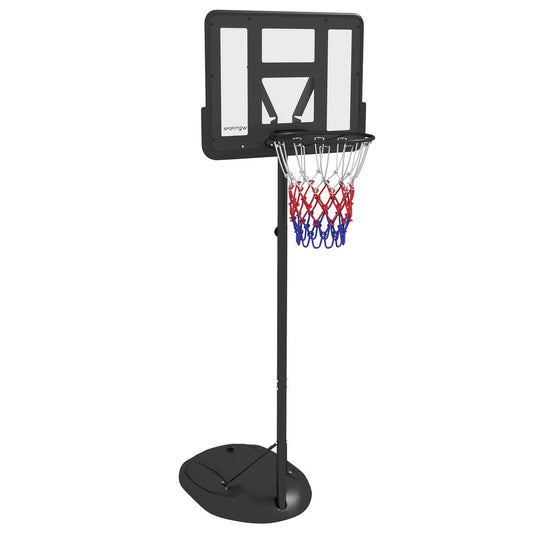 SPORTNOW 1.7-2.3m Basketball Hoop and Stand with Weighted Base, Wheels - Black