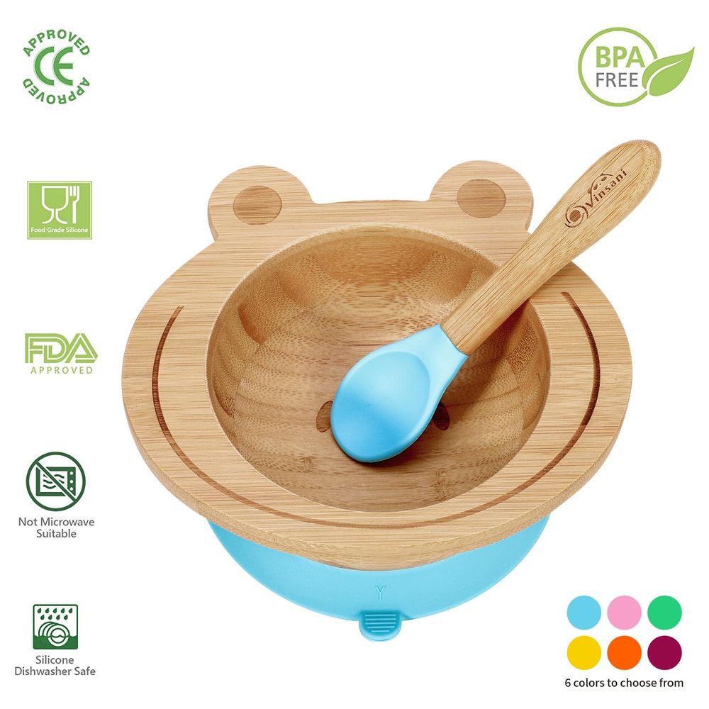 VINSANI FROG BAMBOO BOWL & SPOON SET