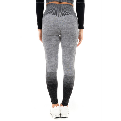 GRADIENT STRIPE SEAMLESS LEGGINGS GREY - L