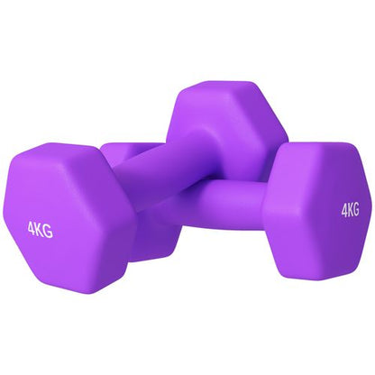 SPORTNOW Set of 2 Hexagonal Dumbbells Weights Pair, 2 x 4kg