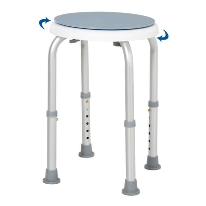 360 Degree Swivel Seat Bath Shower Stool Adjustable Height Aluminium HOMCOM