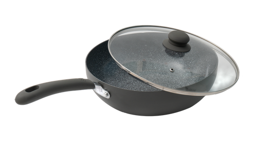 Durastone Grey 28cm Wok with lid