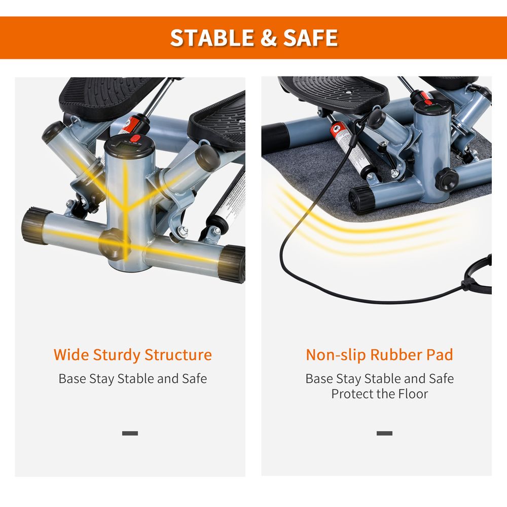 Mini Stepper Step Machine w/ Cushion Mat for Leg Arm Full Body Training HOMCOM