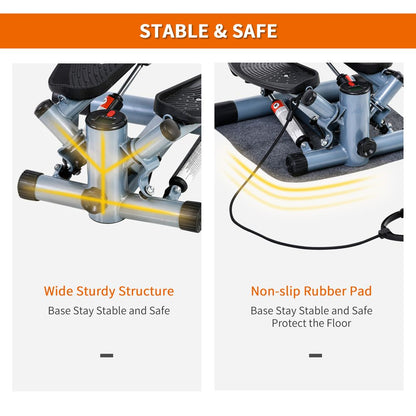 Mini Stepper Step Machine w/ Cushion Mat for Leg Arm Full Body Training HOMCOM