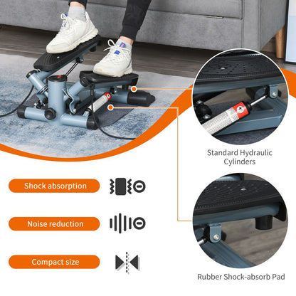 Mini Stepper Step Machine w/ Cushion Mat for Leg Arm Full Body Training HOMCOM