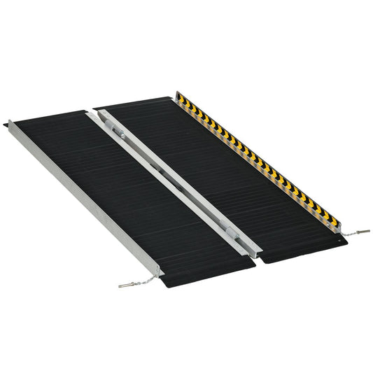 HOMCOM Folding Aluminium Wheelchair Ramp 122x73cm 272KG Capacity for Home