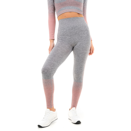 GRADIENT STRIPE SEAMLESS LEGGINGS GREY - XL